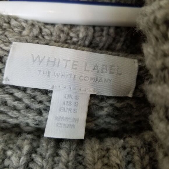 White Label The White Company Women Merino Wool Turtle Neck Sweater Sz S Gray - Picture 7 of 8